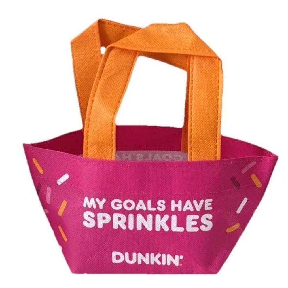 Dunkin Mini Tote Bag Pink Limited Edition Rare Dunkin Donuts Promo Coffee